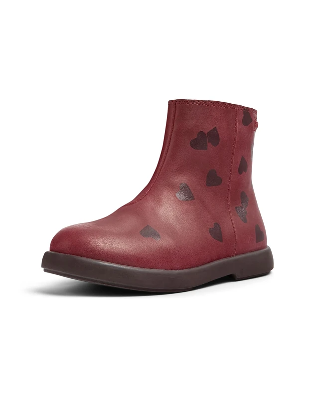 Camper Girls Duet Kids K900329 Ankle Boot, Burgundy, 4 UK