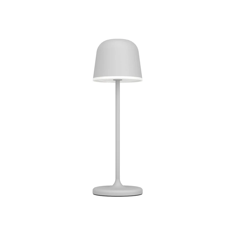 EGLO LED outdoor table lamp Mannera, touch dimmable side table light, wireless outside lighting, bedside lamp with USB port, grey metal and white plastic, warm white, IP54