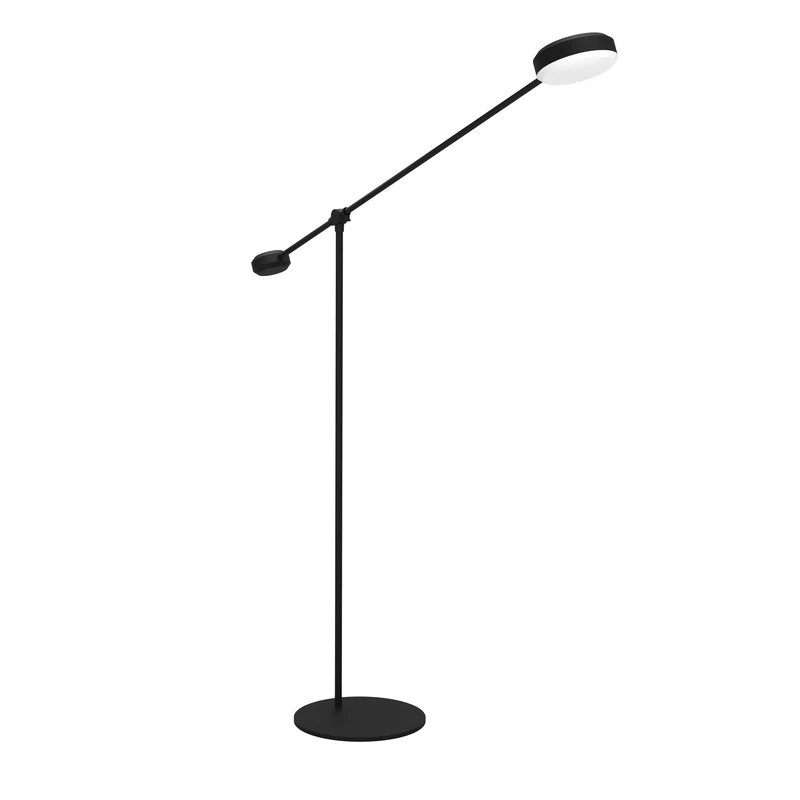 Eglo LED Floor lamp Clavellina, Touch dimmable Standing Light with Adjustable Swing arm, Minimalist Living Room floorlamp Made of Black Metal, Warm White