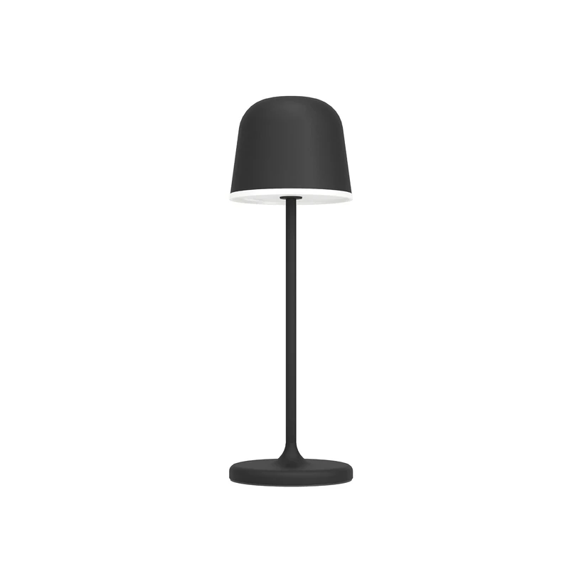 EGLO LED outdoor table lamp Mannera, touch dimmable side table light, wireless outside lighting, bedside lamp with USB port, black metal and white plastic, warm white, IP54