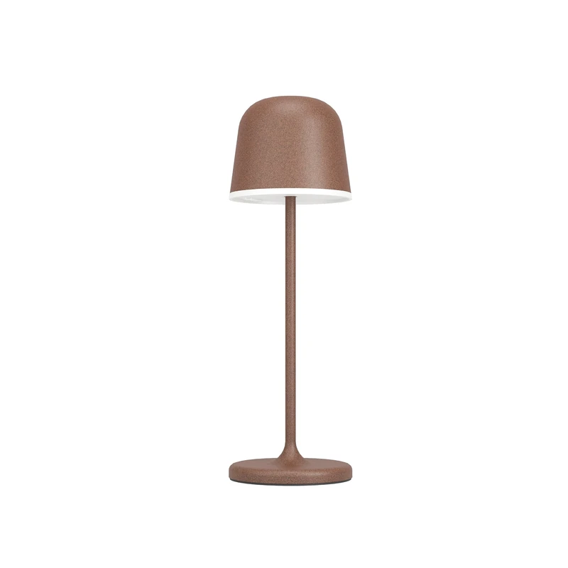 EGLO LED outdoor table lamp Mannera, touch dimmable side table light, wireless outside lighting, bedside lamp with USB port, rust brown metal and white plastic, warm white, IP54