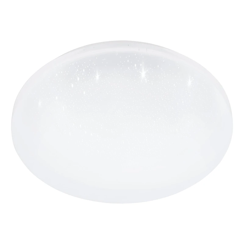 Eglo LED Ceiling Light Panel Frania-S, Flush Mount lamp with Crystal Effect, Starry Sky wall lamp Made of White Metal and Plastic, Kitchen and Bathroom Lighting, Warm White, IP44, Ø 12 in