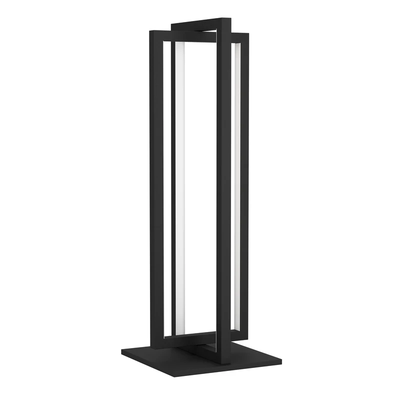 Eglo LED Bedside lamp Siberia, Minimalist Side Table Light, dimmable with Remote Control, Living Room and Bedroom Lighting Made of Black Metal and White Plastic, Warm-Cool White