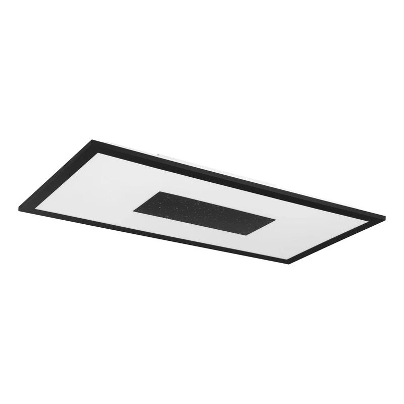 EGLO LED ceiling spot Marmorata, ceiling light fitting with crystal effect, light zones adjustable with light switch, lamp made of black metal and white plastic, warm white, 24 x 12 in
