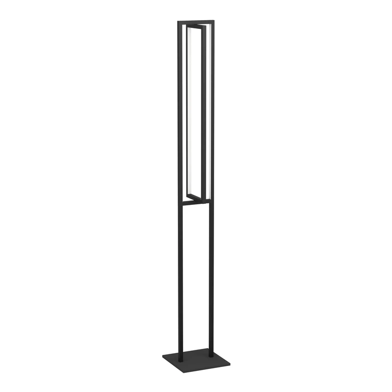 Eglo LED Floor lamp Siberia, dimmable Standing Light with Remote Control, Minimalist Living Room Corner floorlamp Made of Black Metal and White Plastic, Warm-Cool White