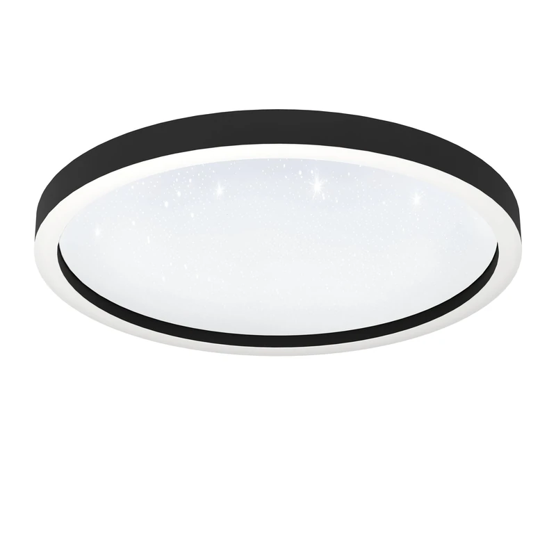EGLO connect.z Smart Home LED ceiling lamp Montemorelos-Z, Zigbee, crystal effect, app and voice control Alexa, tunable white light (warm - cool white), RGB, dimmable spotlight, black, Ø 22 in