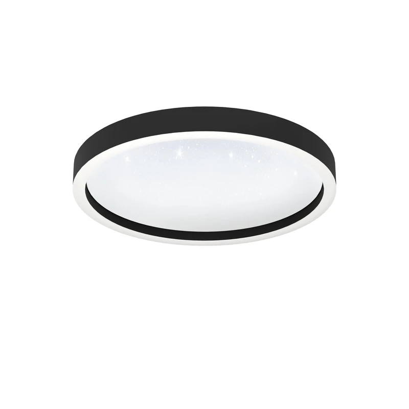 EGLO connect.z Smart Home LED ceiling lamp Montemorelos-Z, Zigbee, crystal effect, app and voice control Alexa, tunable white light (warm - cool white), RGB, dimmable spotlight, black, Ø 17 in