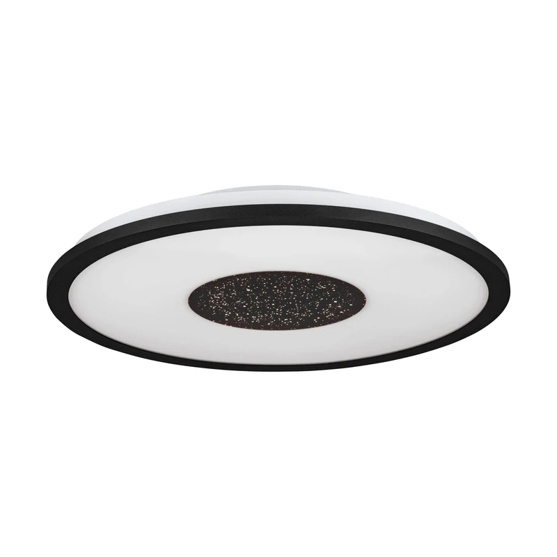 EGLO LED ceiling spot Marmorata, ceiling light fitting with crystal effect, light zones adjustable with light switch, lamp made of black metal and white plastic, warm white, Ø 18 in