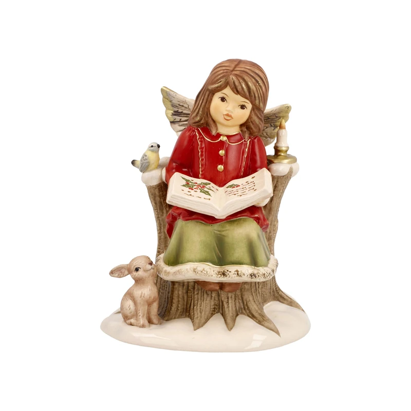 Goebel Christmas Decoration Angel Figurine Made of Porcelain, Dimensions: 14.5 cm x 11.5 cm x 11 cm, 66-704-33-1