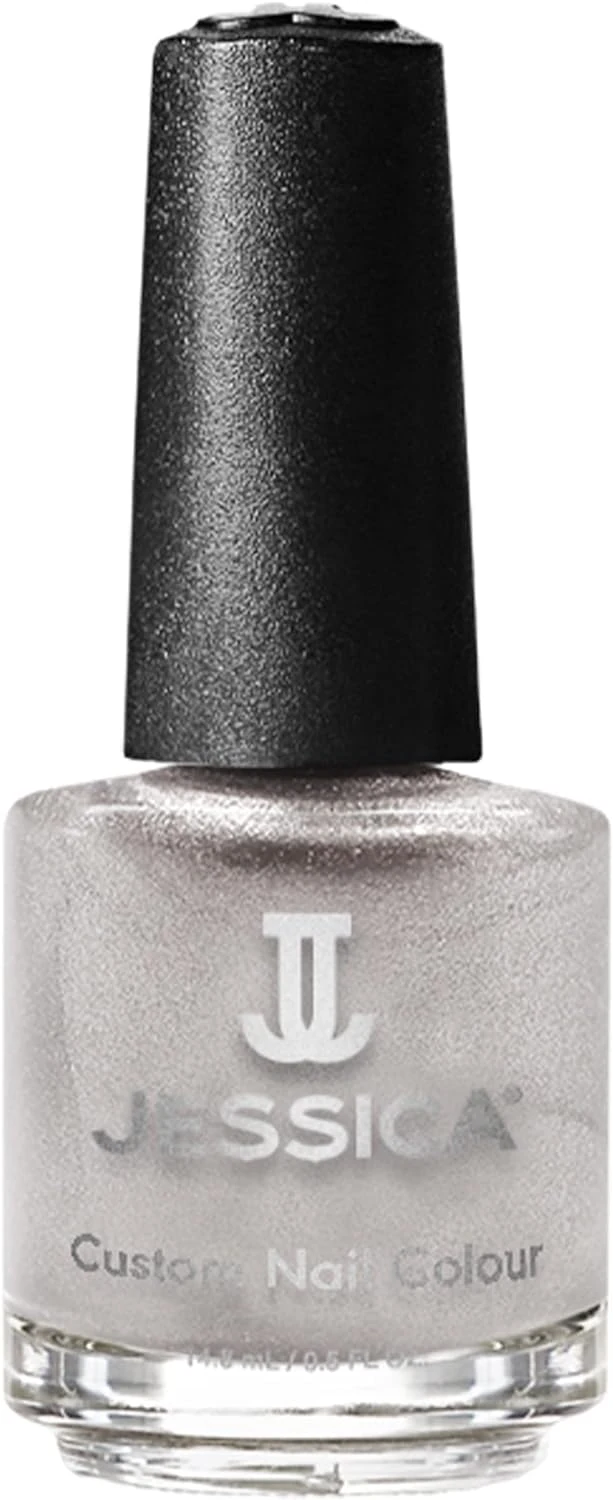 JESSICA Custom Colour Nail Polish | Award-Winning Polish | Strengthening Nail Polish, Long Lasting Nail Varnish | Chip-Resistant & Hard-Wearing for Salon-Quality Finish | Swanky Silver | 14.8ml