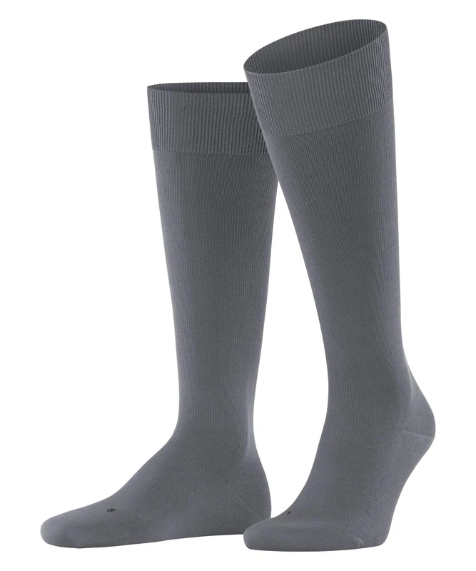 FALKE Men's Ultra Energizing M Kh Cotton With Compression Knee-High Socks 1 Pair, Grey Pavement 3828 - Calf circumference W4, 5.5-6.5