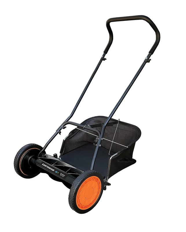 Earthwise 1716-18EWGC 7-Blade 18-Inch Hand Spindle Mower with Catch Basket