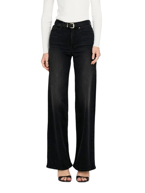 ONLY Bestseller A/S Women's Onlmadison Blush Hw Wide DNM Cro099 Noos Jeans, Washed Black, M / 30L