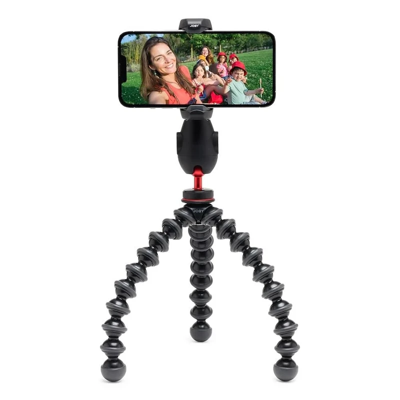 JOBY GripTight Pro 3 GorillaPod Phone Clamp Compatible with iPhone and Android, GorillaPod 1K Included, Flexible Legs, Smartphone Clamp with 2 Cold Shoes, 360° Rotation, Black