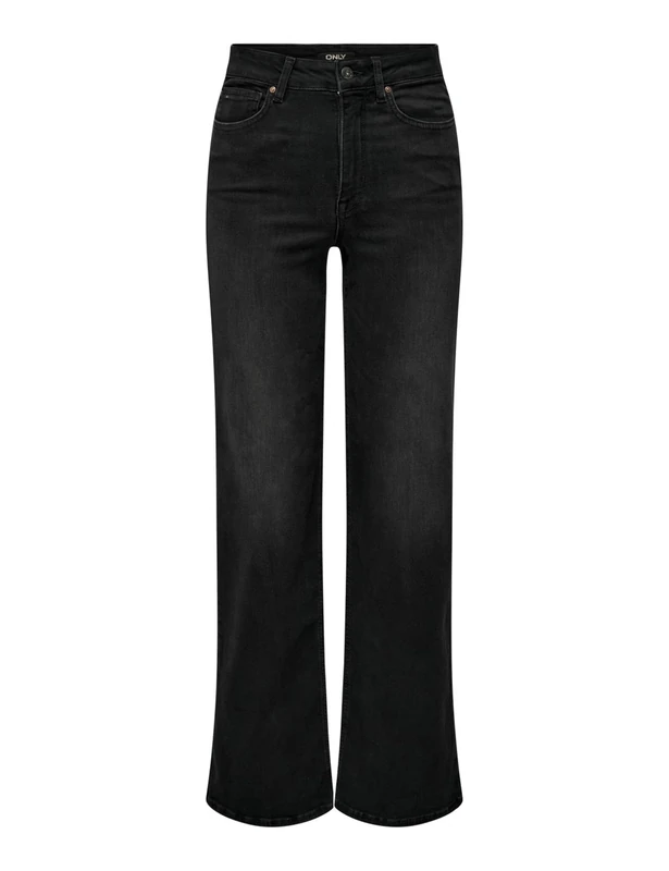 Bestseller A/S ONLY Women's Onlmadison Blush Hw Wide DNM Cro099 Noos Jeans, Washed Black, XL / 30L