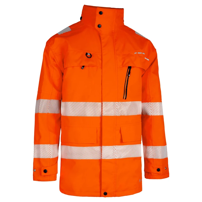 BeeSwift Deltic Hi-Vis Jacket Water Repellent PPE Safety Workwear Personal Protective Clothing Outerwear Work Jacket Overcoat Outdoor wear - Orange - Large