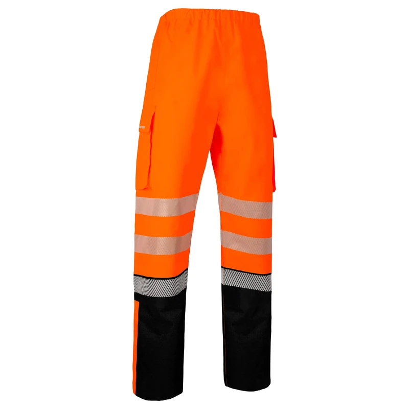 BeeSwift Deltic Hi-Vis Overtrousers Two-Toned Orange/Black Water Repellent PPE Safety Workwear Personal Protective Clothing Outerwear Work Overtrousers - X-Large