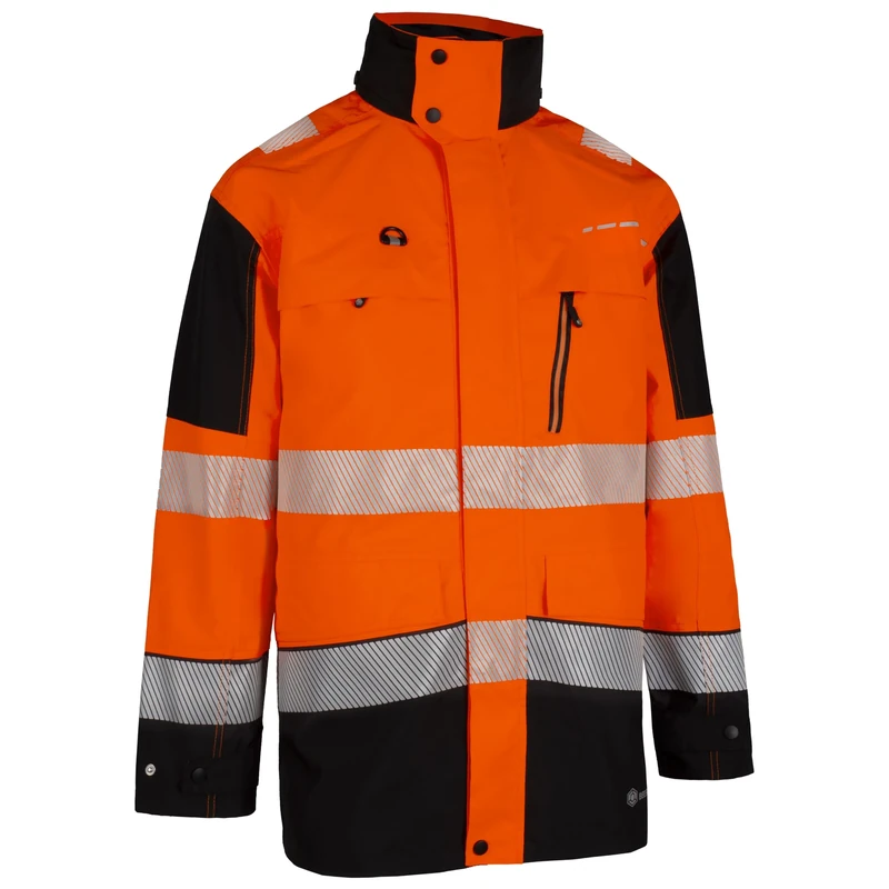 BeeSwift - Hi vis Two Tone Waterproof Jacket - Ripstop Breathable Rail High Vis Jacket with Fully Taped Seams, Fully Adjustable Hood, Multiple Pockets and More - Size 3XL