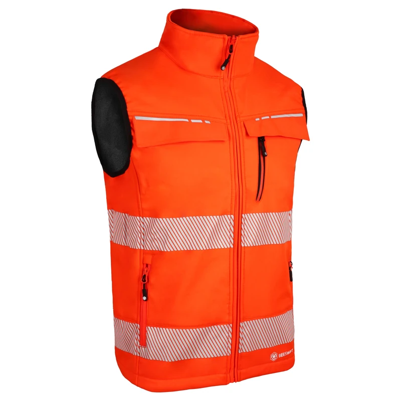 Beeswift Deltic Hi-Vis Gilet Reflective PPE Safety Workwear Personal Protective Clothing Outerwear Work Gilet Bodywarmer Outdoor wear - Orange - Small