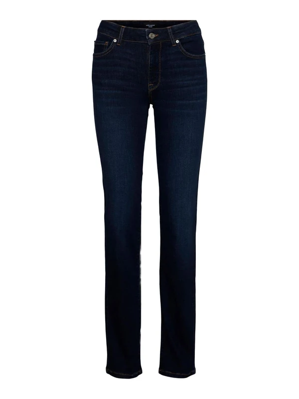 VERO MODA Women's Vmdaf Mr Straight Jeans Do323 Noos, Dark Blue Denim, 28W x 32L