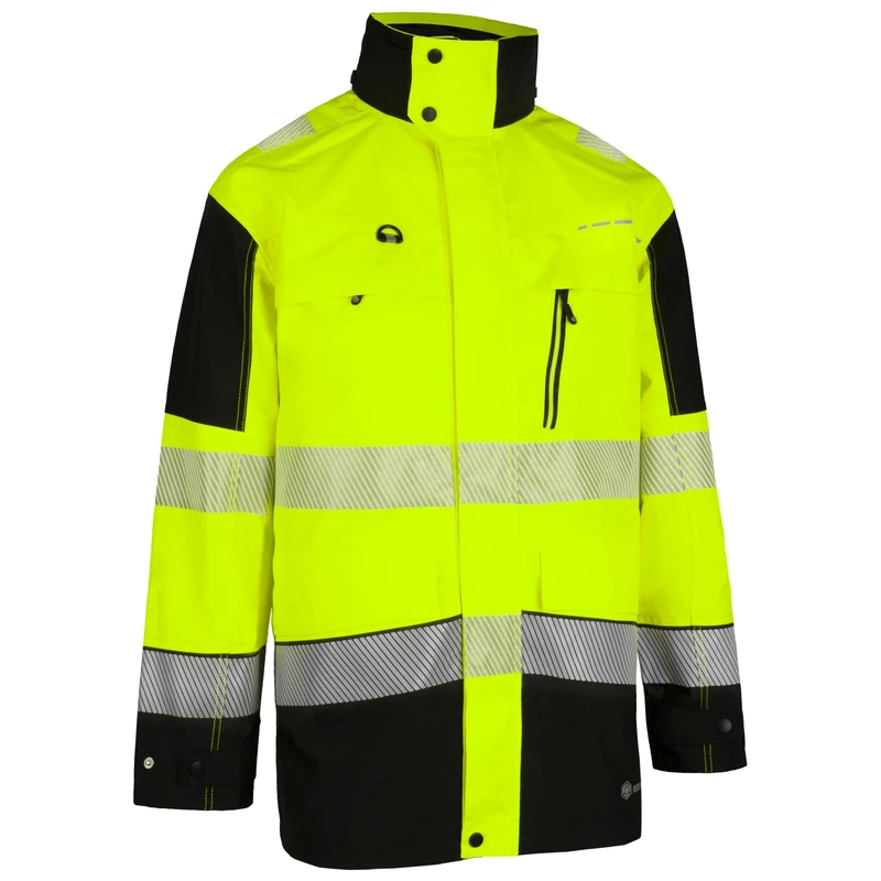BeeSwift Deltic Hi-Vis Jacket Two-Toned Yellow/Black Water Repellent PPE Safety Workwear Personal Protective Clothing Outerwear Work Jacket - 6X-Large
