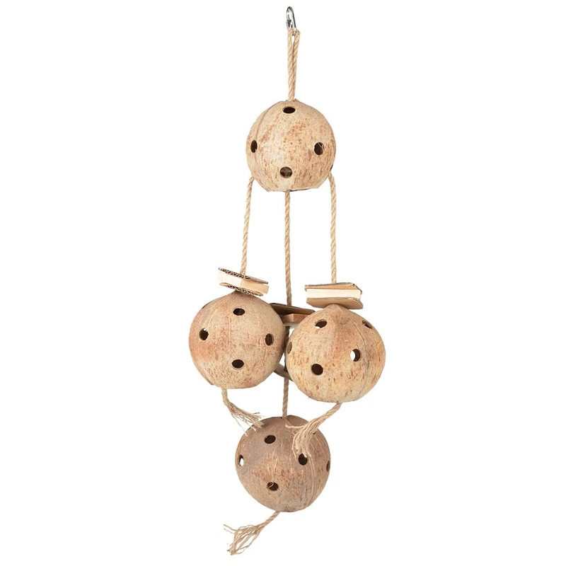 duvoplus, Coconut Jungle Large Pendant with Sisal and Cardboard 72.5 x 25 x 12 cm, Wood, Birds, Wood, Birds