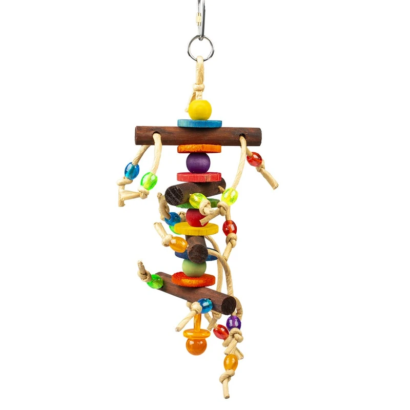 duvoplus, Colourful Pendant – Wooden Blocks & Toys 28 x 10.2 x 6 cm Multi-Coloured Birds, Multi-Coloured