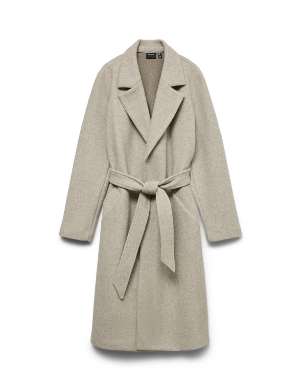 Vero Moda Women's Vmfortuneaya Ss23 Long Coat Noos, Silver Mink/Detail:Melange, S
