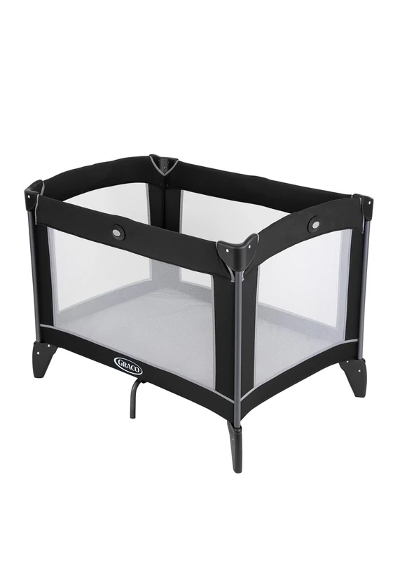 Graco Compact Travel Cot, lightweight with compact fold and carrybag. Suitable from birth to approx. 3 Years, Black/Grey fashion