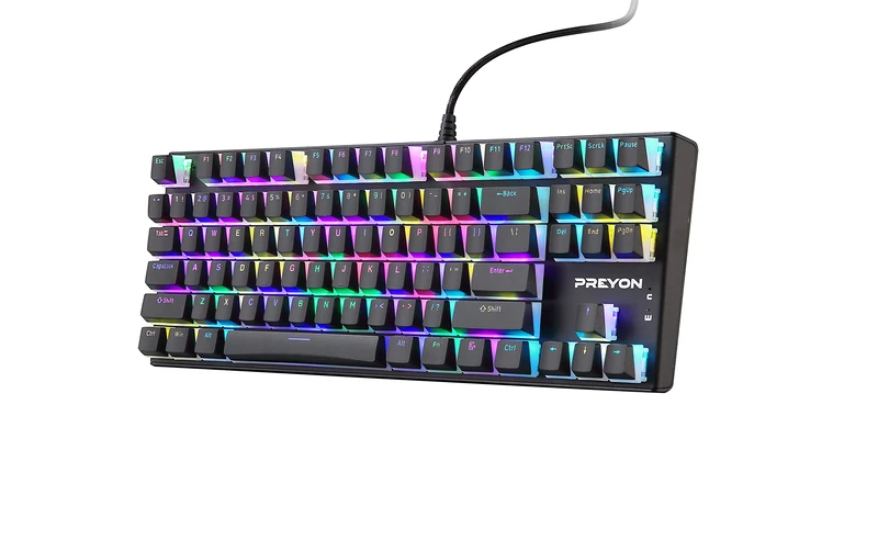 PREYON Blue Blitz Claw Gaming Keyboard - Wired Mechanical Keyboard - Gateron Blue Switch - Full Anti-Ghosting - RGB Backlit