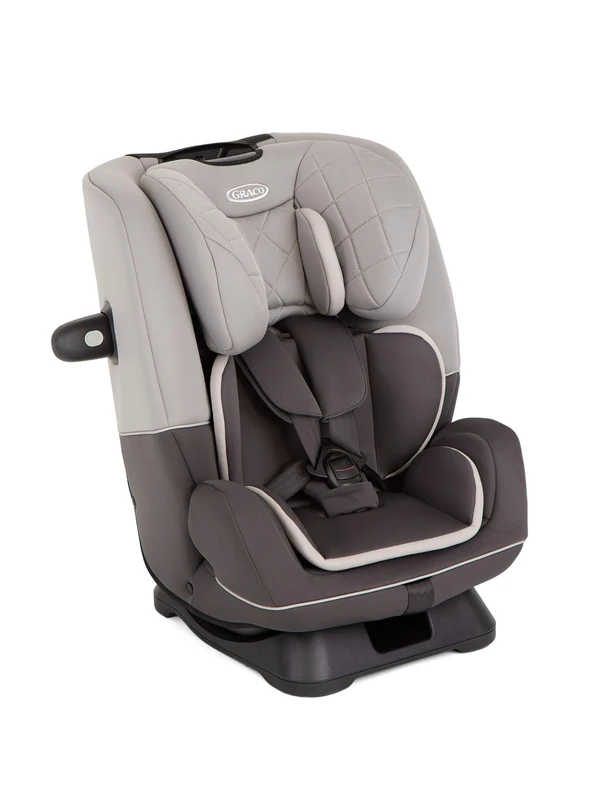 Graco SlimFit R129 All-in-One Convertible Car Seat, Birth to 12 years (40-145cm). Rearward facing until approx. 4yrs (40-105cm), Forward facing from approx. 3.5 to 12 years (100-145cm), Iron fashion
