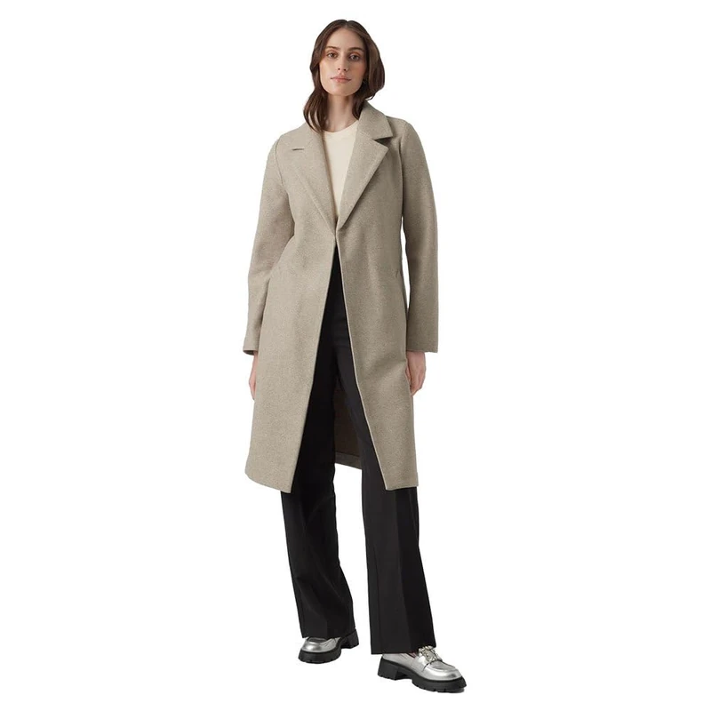 VERO MODA Women's Vmfortuneaya Long Coat Ga Noos, Silver Mink/Detail: Melange, XS
