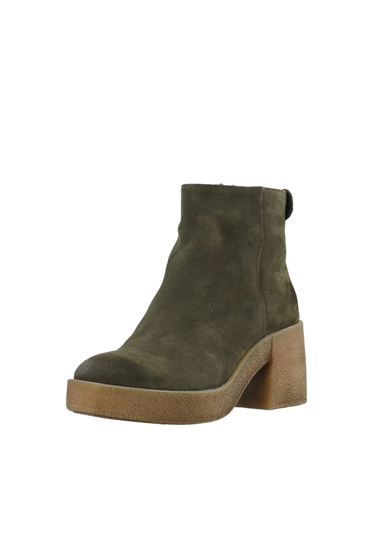 CA'SHOTT A/S Women's Casemily Zip Boot Suede Ankle, Olive, 4.5 UK