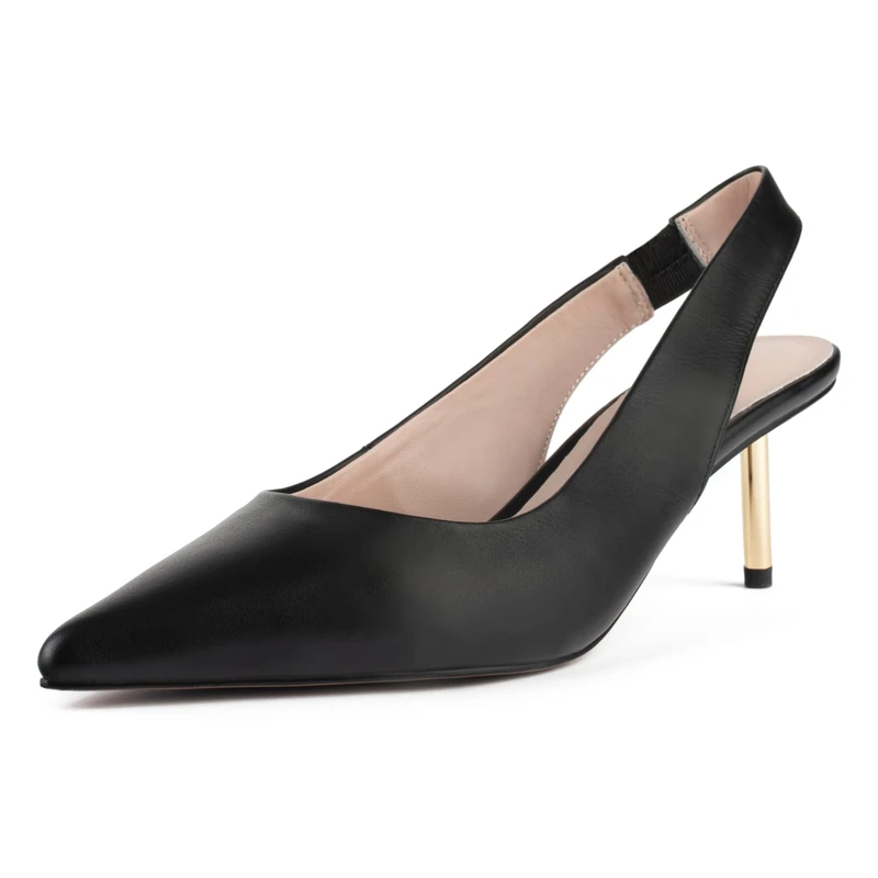 L37 HANDMADE SHOES Women's Palermo Pump, Schwarz, 6 UK