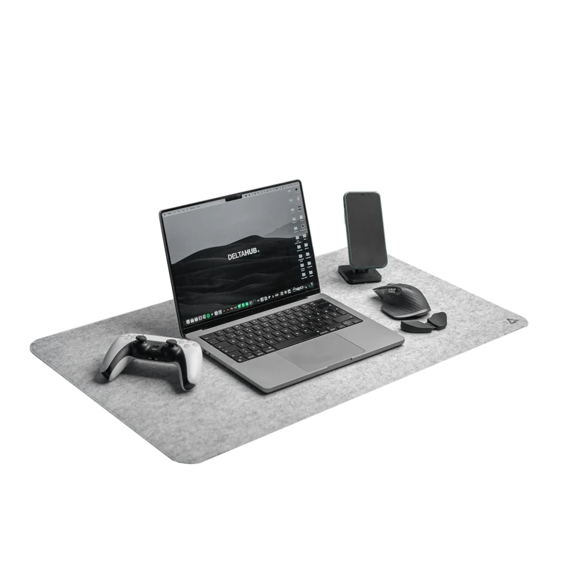 DELTAHUB - Minimalistic Felt Desk Protective Pad, Anti-Fray, Anti-Slip, Easy to Clean, Easy Glide, Long Lasting, Sleek Design, Comfortable, Resistant, Desk Mat, PC, Mac, Laptop - Large (18x32inch) - Image 1