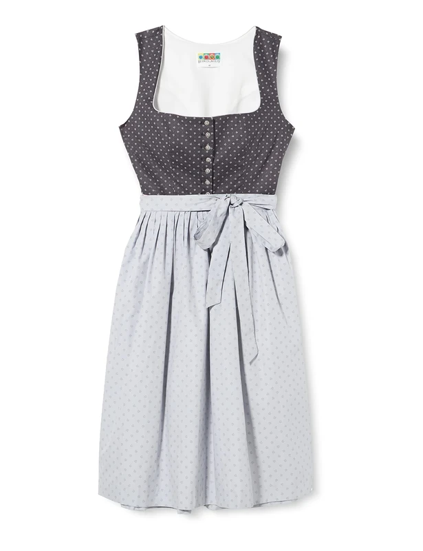 BERWIN & WOLFF TRACHT FOLKLORE LANDHAUS Women's 826073 Dress, Anthrazitgrau mit Rosa, 10
