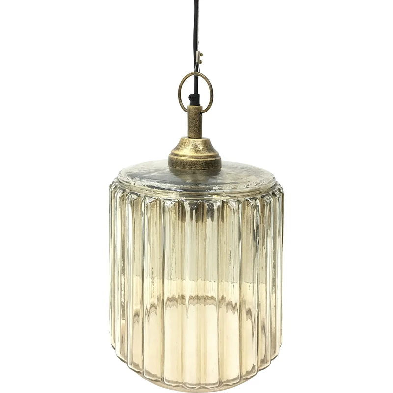 Saville Designs Copper Lustre Glass Ceiling Lighting Pendant, 23 cm x 35 cm Size