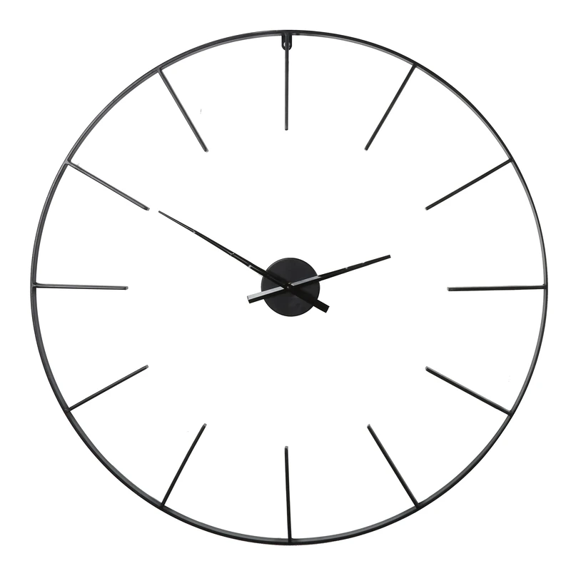 Saville Designs Metal Antique Skeletal Wall Clock, 80 cm Diameter, Black