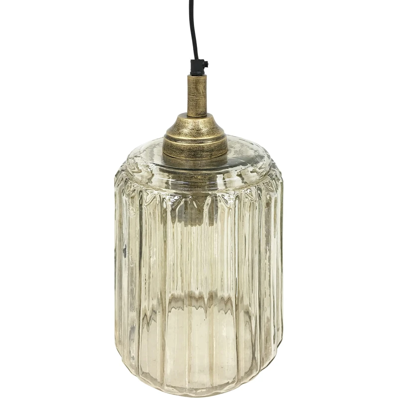 Saville Designs E27 60W Copper Lustre Glass Ceiling Pendant, Brown