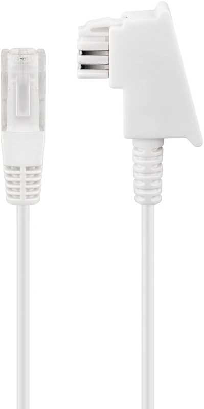 goobay 60679 Router Telephone Cable for DSL/ADSL/VDSL TAE-F Plug to RJ45 8P2C Male 50 Metres White
