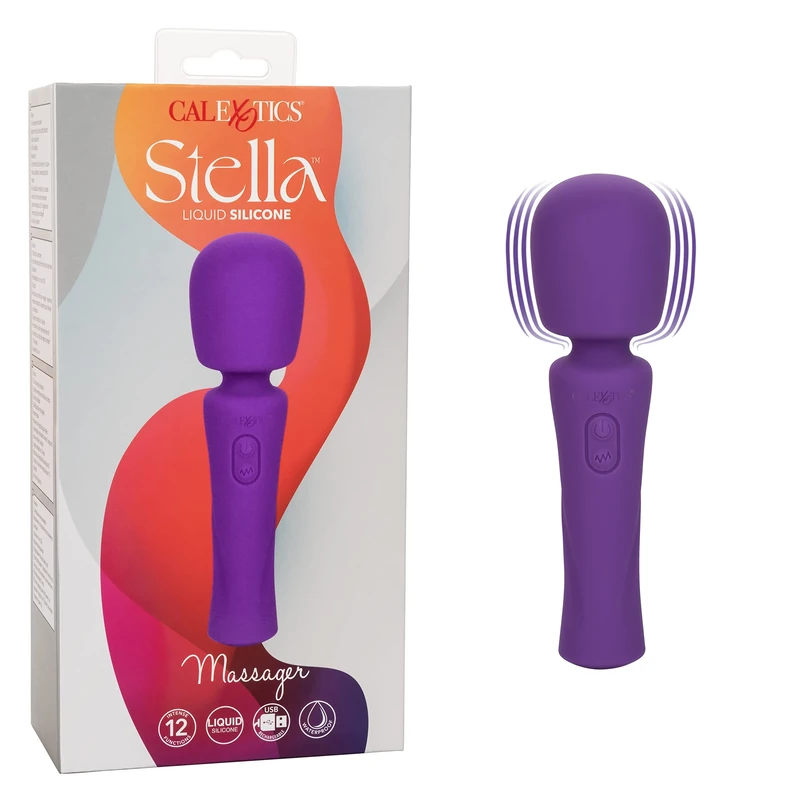 CalExotics Stella™ Liquid Silicone Wand Massager – Premium Rechargeable Flex Vibrator – Sex Toy for Women– Purple