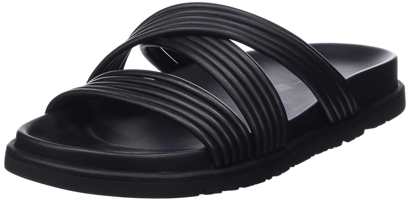 L37 HANDMADE SHOES Women's Jamaica Slide Sandal, Black, 38 EU, Schwarz, 6 UK
