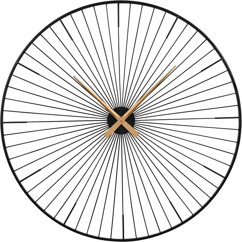 Saville Designs Iron Spoke Wall Clock, Black - Image 1