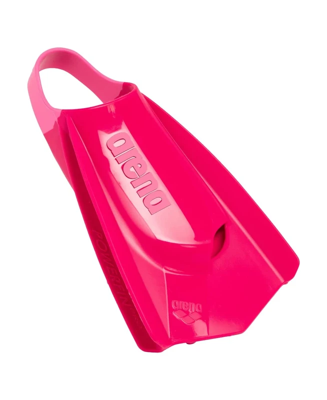 Arena Powerfin Pro II Swimming Training Fins - Adult, 100% Silicone, Comfortable Short Design, Pink, Size 6.5-8