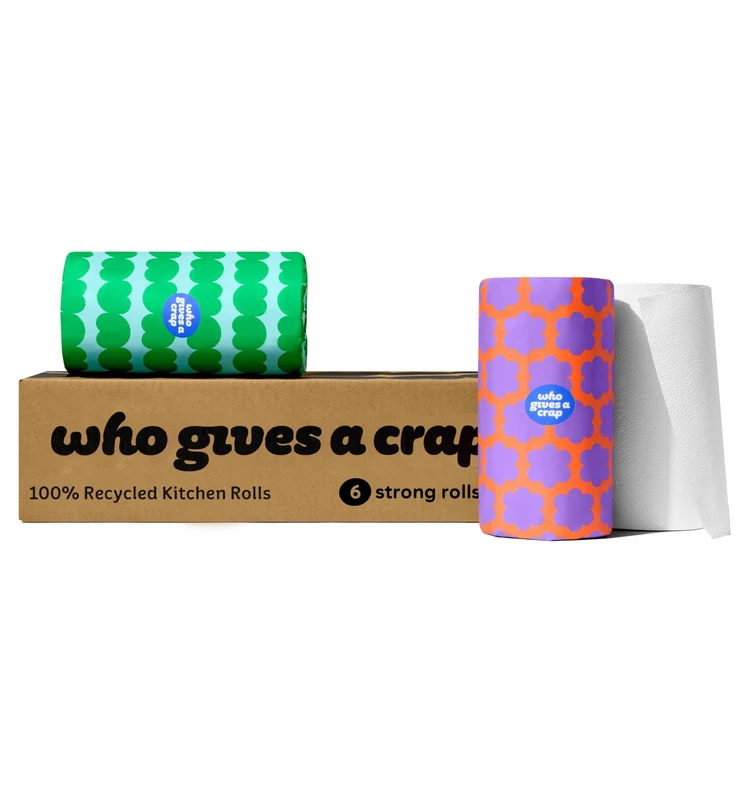 Who Gives A Crap - 100% Recycled 2 Ply Kitchen Roll (6 x Kitchen Rolls) - FSC Certified