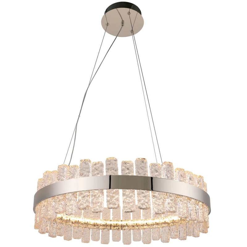 Saville Designs Josie LED 25W Pendant Light, Silver/Brown - Image 1