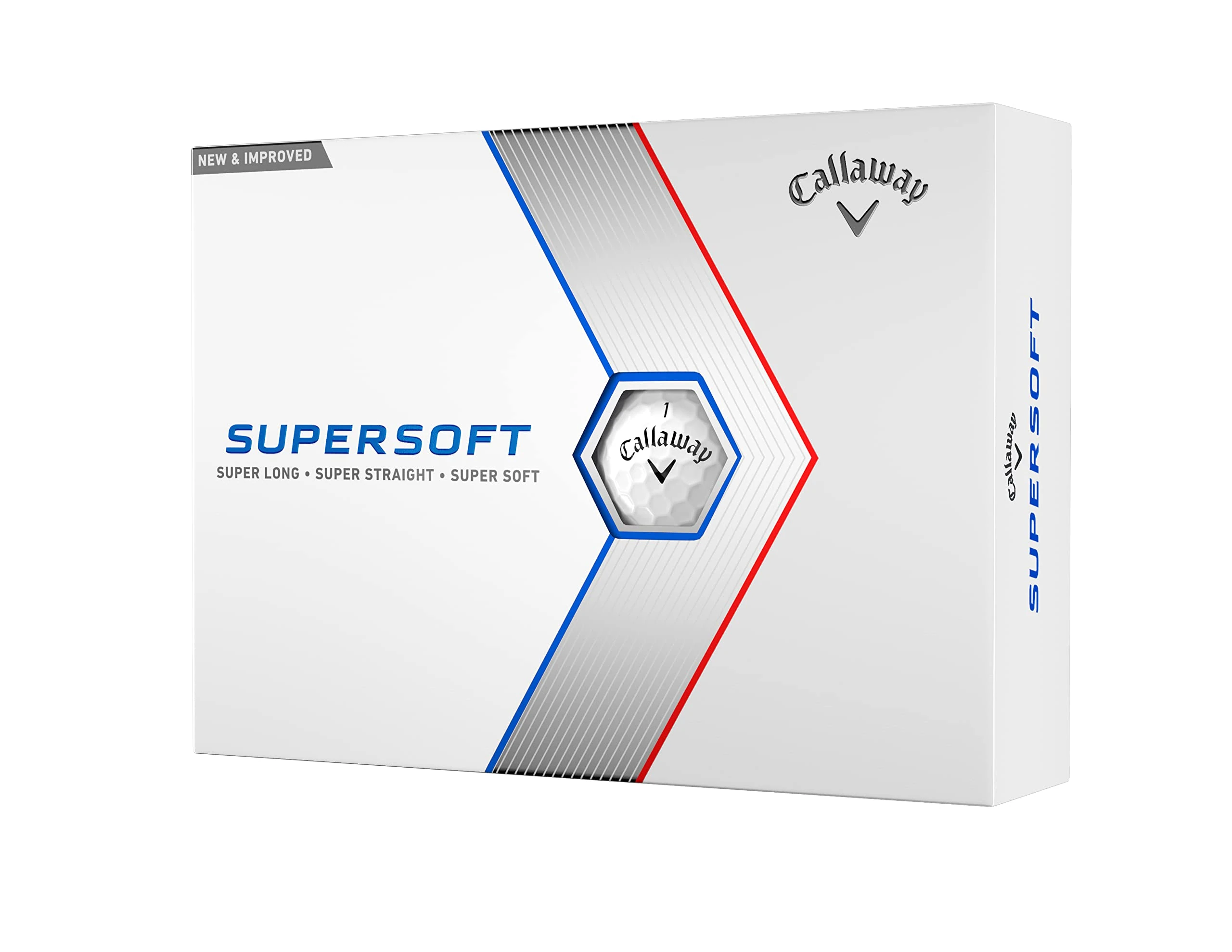 Callaway Golf Supersoft Golf Ball 2023 White Hybrid, One Dozen