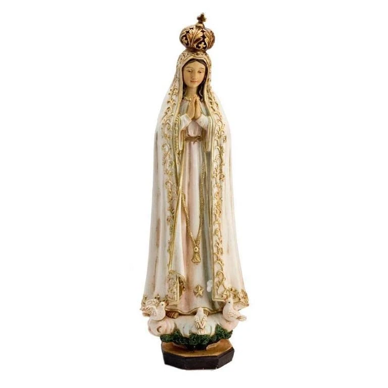 DRW Virgin of Fatima Hand Painted Resin Figurine 32 cm - Image 1