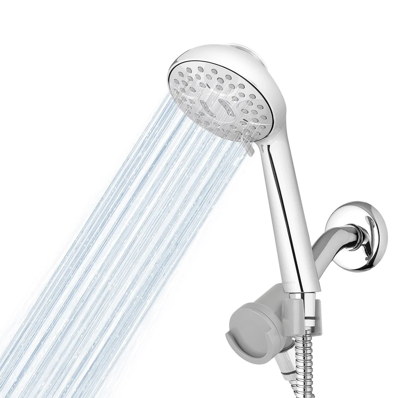 Waterpik Magnetic Dual Dock Adjustable Height Hand Held Shower Head with 5-Foot Metal Hose and PowerPulse Shower Massage, Chrome QMK-753ME