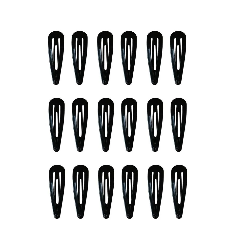 MUUZLL 20 Pack Hair Clips, 2 Inch Metal Hair Clips, Kids Barrettes Girls' Hair Accessories, Barrettes Women Metal Snap Hair Clips Accessories Non-Slip Black